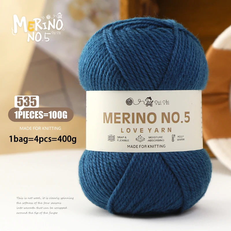 400g Alpaca Wool Blend Yarn Set (4 Pieces) – 245 Stick-Needle Medium-Thick Yarn for Sweaters, Coats, Scarves & DIY Crafts