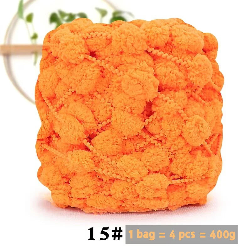 Super Soft Bean Yarn – Plush Polyester Chunky Yarn for Blankets, Cushions, Hats & DIY Crafts (400g, 4pcs Pack)
