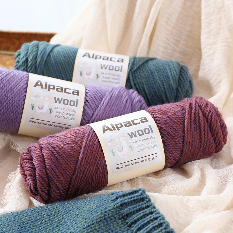 450g Alpaca Wool Yarn Set (6 Pieces) – Thick Knitting Yarn for Sweaters, Shawls, Hats & Winter Crafts