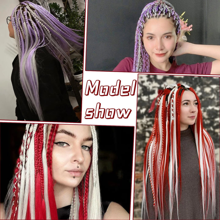 2-Tone Rainbow Jumbo Braiding Hair – 24 Inch Synthetic Crochet Extensions (4 Packs)