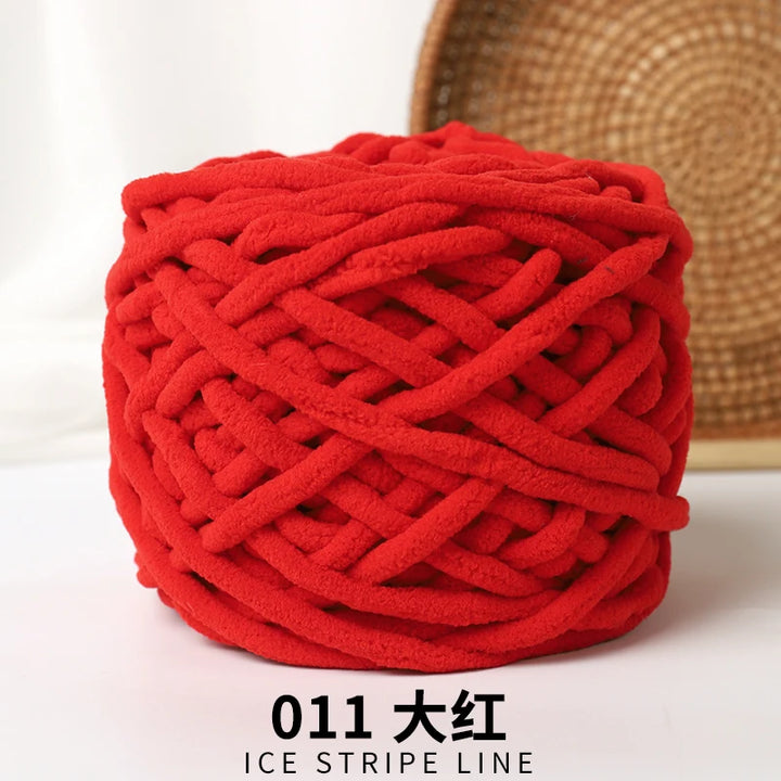 3pcs Ice-Striped Soft Thick Yarn – Handcrafted Yarn for Scarves, Hats, Slippers & DIY Projects