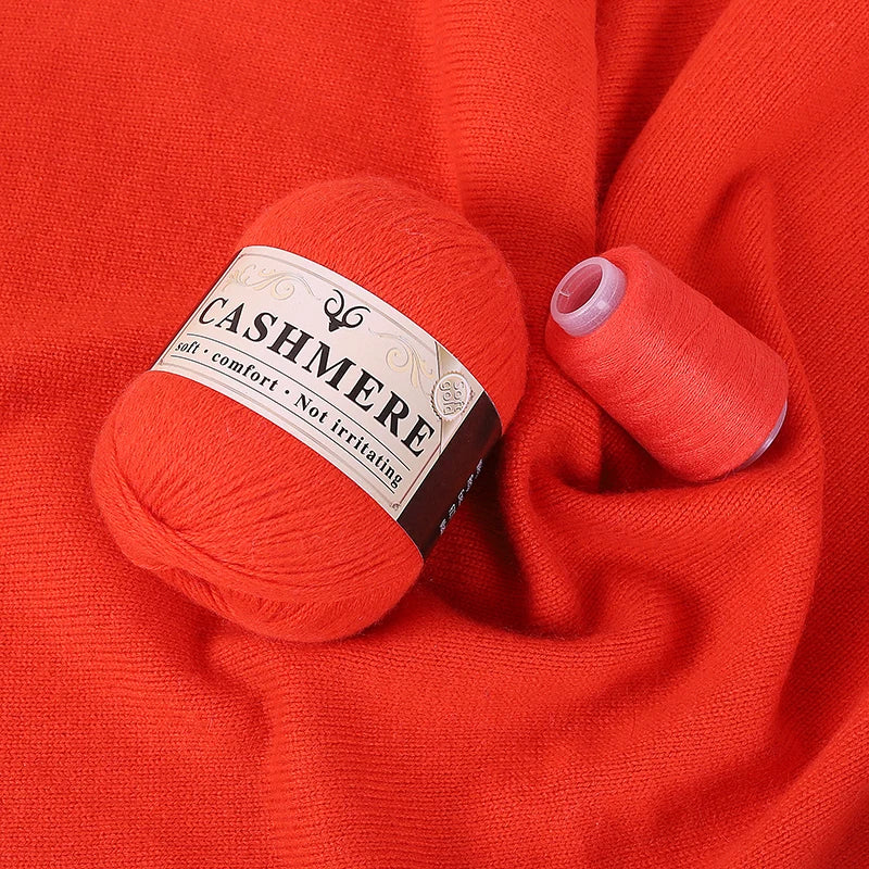 Handmade Cashmere Wool Yarn Set – 50g Main Yarn + 20g Auxiliary Yarn for Sweaters, Scarves & Hats