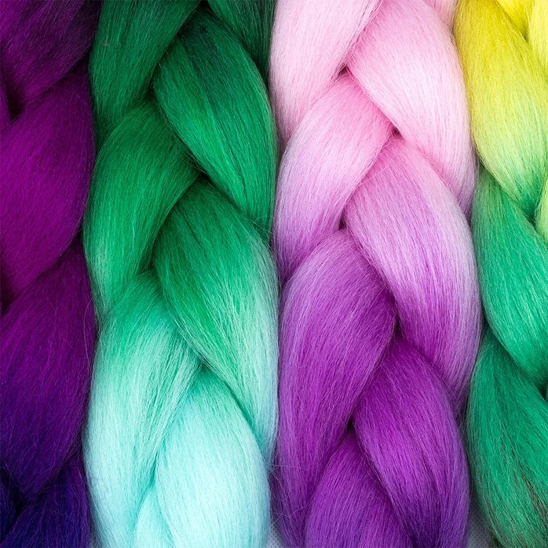 Synthetic 24-Inch Jumbo Braids Hair Extension – Afro Ombre Yaki Straight Crochet Hair