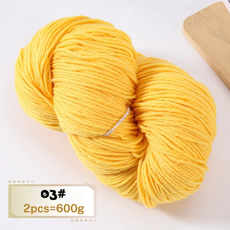 600g Thick Alpaca Wool Yarn Set (2 Pieces) – Premium Knitting Yarn for Sweaters, Scarves, Hats & DIY Crafts
