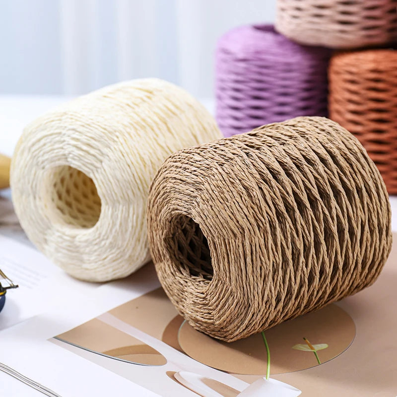 380g Bamboo Fiber Raffia Yarn – Straw Paper Yarn for Summer Hats, Bags & DIY Crafts
