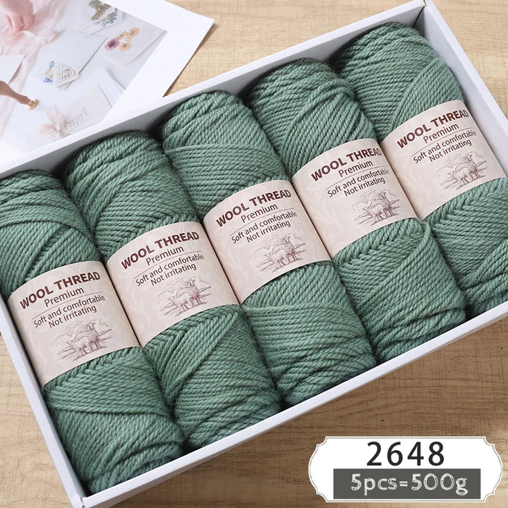 500g Thick Alpaca Wool Yarn – 245 Needle Knitting Yarn for Sweaters, Jackets & Accessories