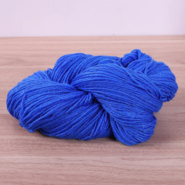 190g Colorful Gold Silk Acrylic Yarn – Medium Thick Shiny DIY Weaving Yarn