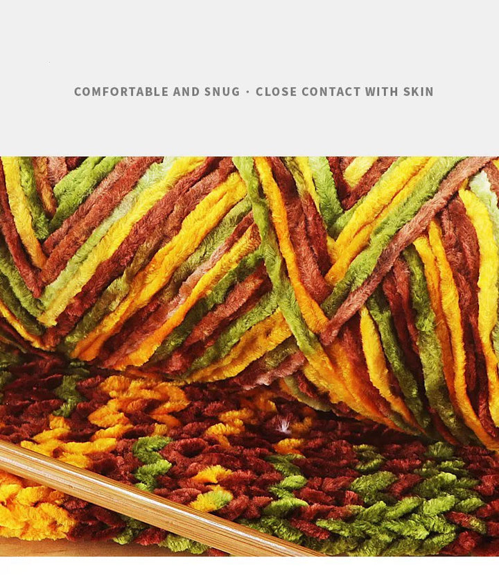 450g Chenille Warm Velvet Ice Yarn – Soft Thick Knitting Yarn for Sweaters, Scarves & Blankets (5 Pcs/Pack)