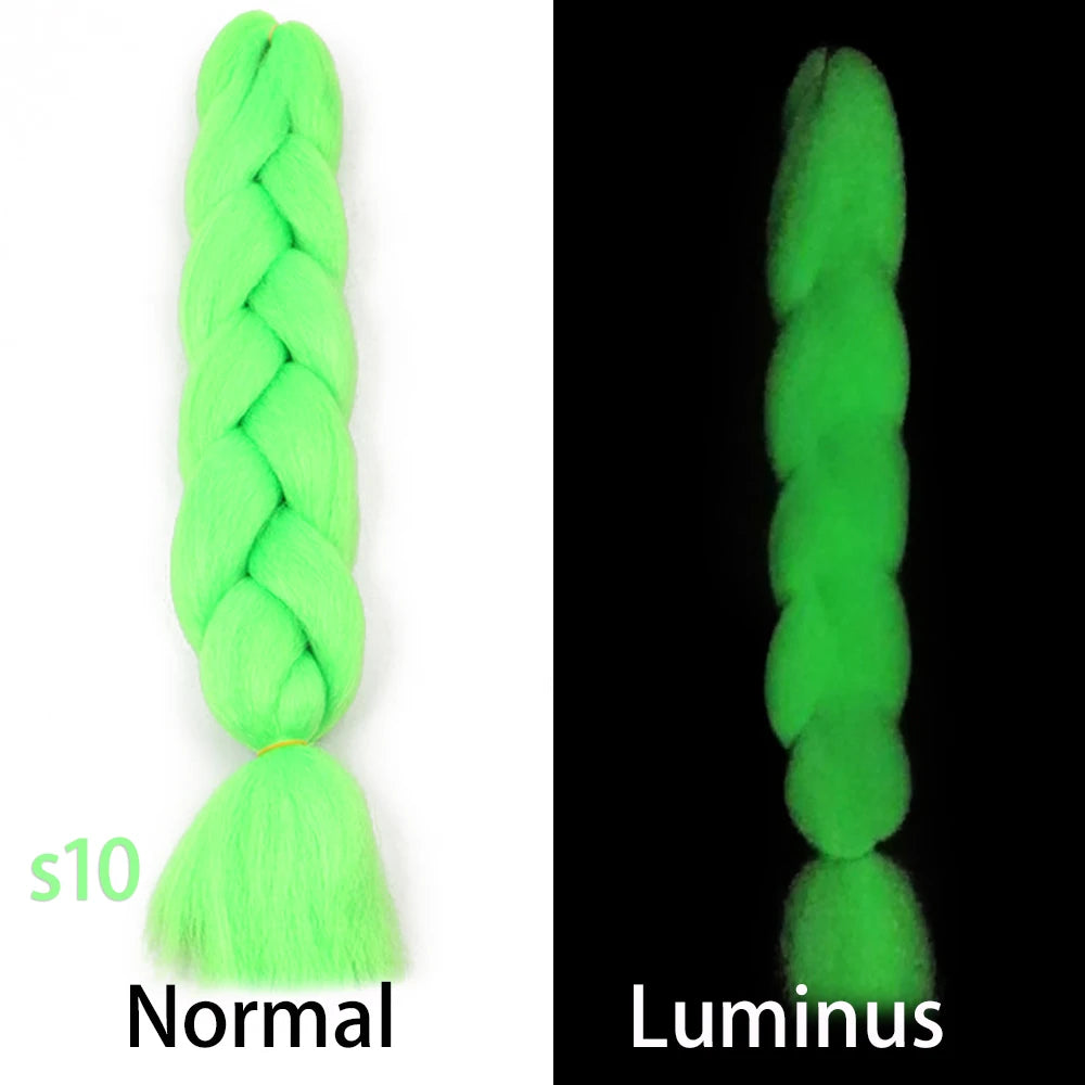 Synthetic Glowing Hair Twist Braids Ombre Color – Jumbo Braiding Hair Extensions for Women