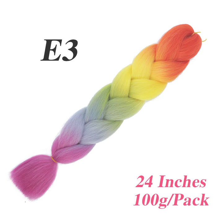 24 Inch Jumbo Braiding Hair – Afro Ombre Synthetic Extensions for Children’s Braids (100g) 33