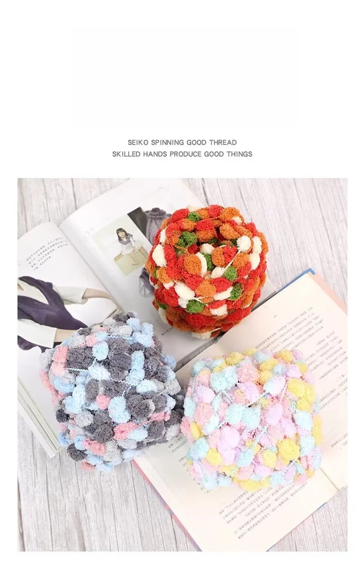 Super Soft Bean Yarn – Plush Polyester Chunky Yarn for Blankets, Cushions, Hats & DIY Crafts (400g, 4pcs Pack)