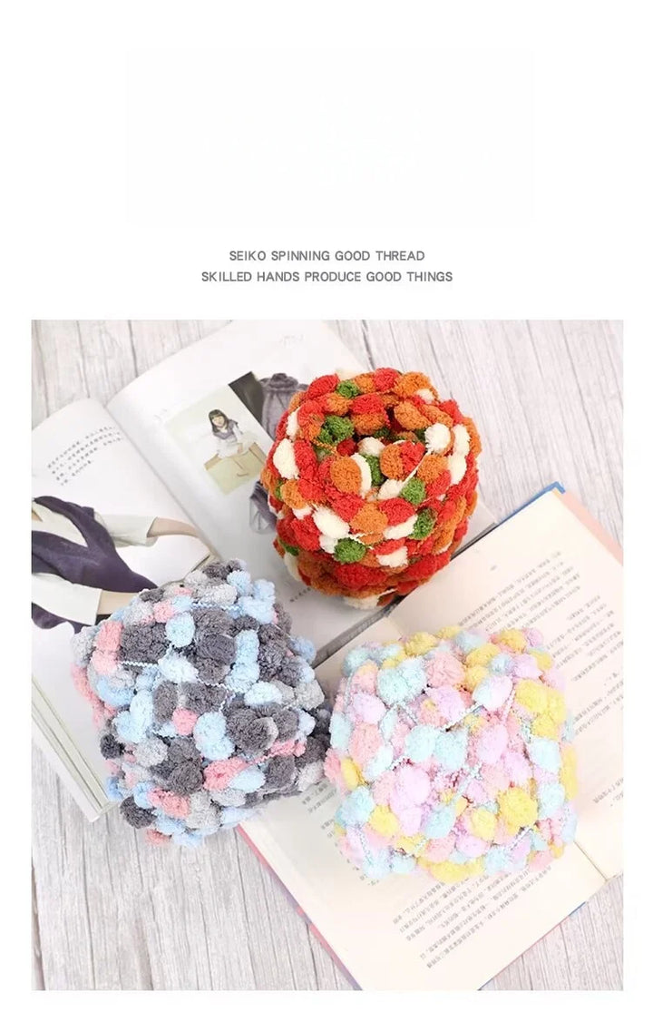 Super Soft Bean Yarn – Plush Polyester Chunky Yarn for Blankets, Cushions, Hats & DIY Crafts (400g, 4pcs Pack)