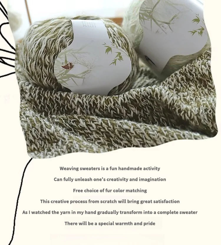 300g Bamboo Fiber Yarn – Fancy Thick & Thin Hand Knitting Yarn for Sweaters, Shawls, Hats & DIY Crafts (6pcs Pack)