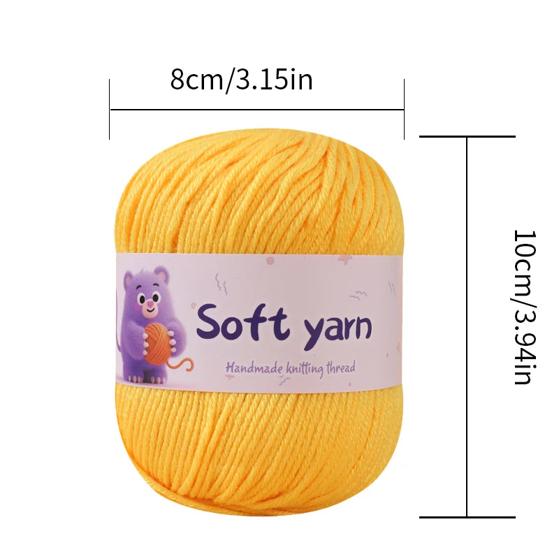 300g Soft Thin Yarn Balls – Lightweight Hand-Knitting Yarn for Sweaters, Hats, Scarves & DIY Crafts (6pcs Pack)