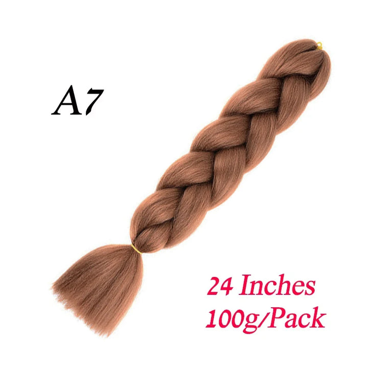 24 Inch Jumbo Braiding Hair – Synthetic Kanekalon Afro Ombre Extensions for Children’s Braids