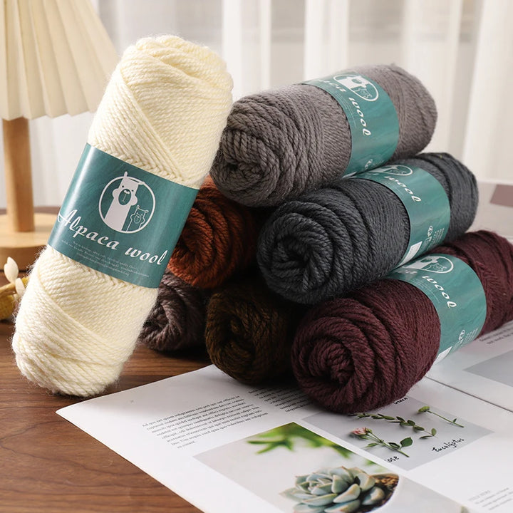 Alpaca Wool Boutique Yarn – 500g Thick Knitting Yarn Set (5 Pieces) for Sweaters, Scarves & Winter Wear
