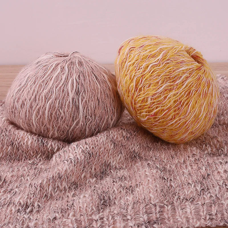 300g Bamboo Fiber Yarn – Fancy Thick & Thin Hand Knitting Yarn for Sweaters, Shawls, Hats & DIY Crafts (6pcs Pack)