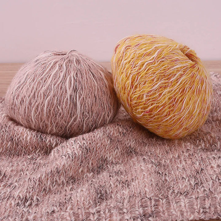 300g Bamboo Fiber Yarn – Fancy Thick & Thin Hand Knitting Yarn for Sweaters, Shawls, Hats & DIY Crafts (6pcs Pack)