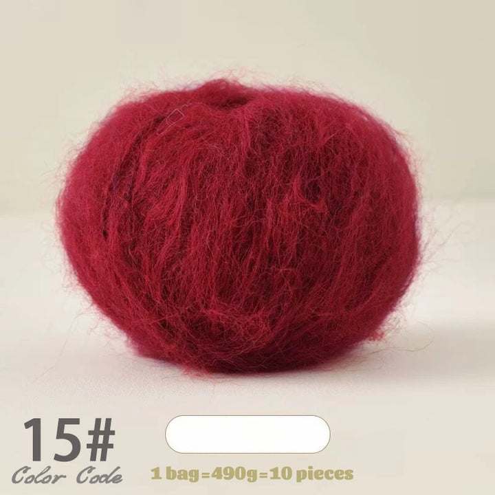 250g Long-Haired Mohair Yarn – Soft Fluffy Knitting Yarn for Sweaters, Scarves & Coats (10 Pieces/Bag)