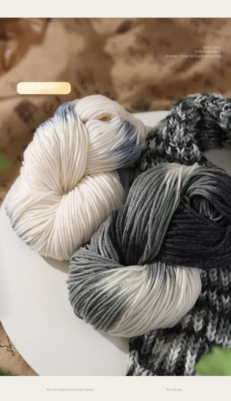 400g Hand-Dyed Chunky Alpaca Yarn (2 Skeins) – Gradient Rainbow Wool Yarn for Sweaters, Scarves & Hats