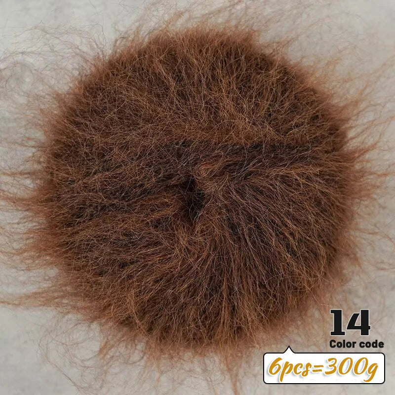 300g Long-Hair Alpaca Mohair Yarn Set (6 Pieces) – Soft Fluffy Knitting Yarn for Sweaters, Shawls & Winter Clothing