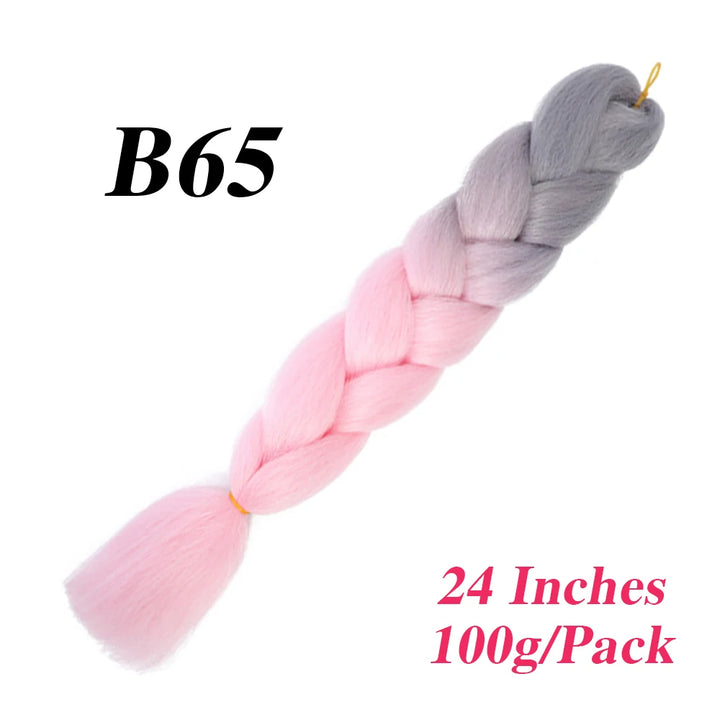 24 Inch Jumbo Braiding Hair – Afro Ombre Synthetic Extensions for Children’s Braids (100g) 33