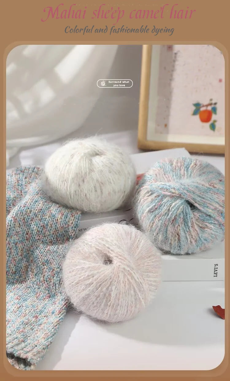 150g Colorful Dot Alpaca Mohair Yarn (3 Pieces) – Gradient Rainbow Knitting Yarn for Sweaters, Shawls, Hats & Scarves