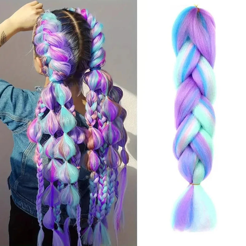 24-Inch Synthetic Long Straight Yaki Jumbo Braids – Pre-Stretched Hair Extensions