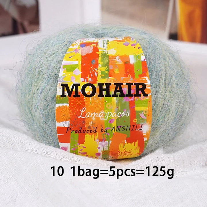 Colorful Long-Haired Mohair Yarn – Gradient Dyed Soft Knitting Yarn for Sweaters, Scarves, Hats & DIY Crafts