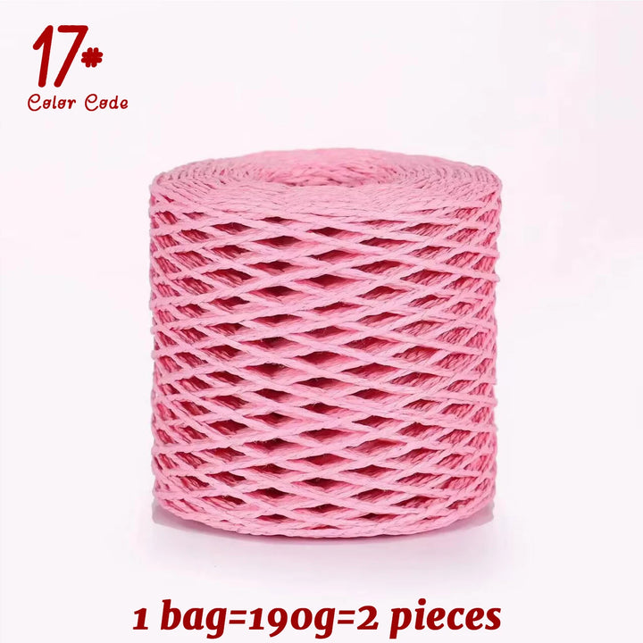 190g Bamboo Raffia Yarn (2 Skeins) – Straw Paper Crochet Yarn for Summer Hats, Bags & DIY Crafts