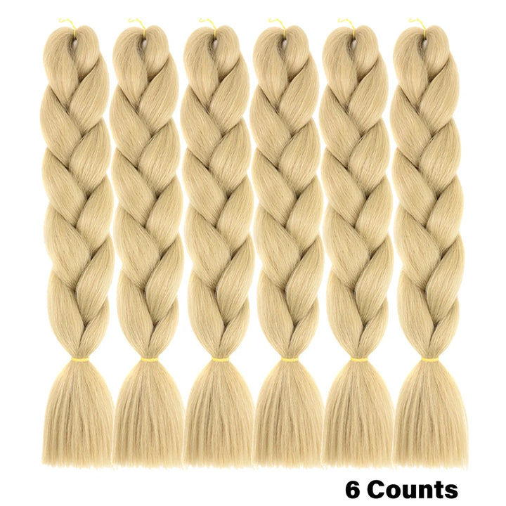 Rainbow Pre-Stretched Braiding Hair – Jumbo Box Braids High-Temperature Synthetic Extensions (6 Packs)