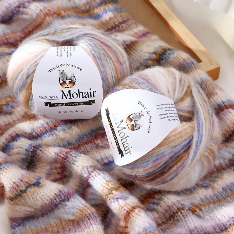 Gradient Zebra Pattern Yarn Balls (6 Pack / 300g) – Colorful Knitting Yarn for Sweaters, Shawls, Scarves & DIY Crafts