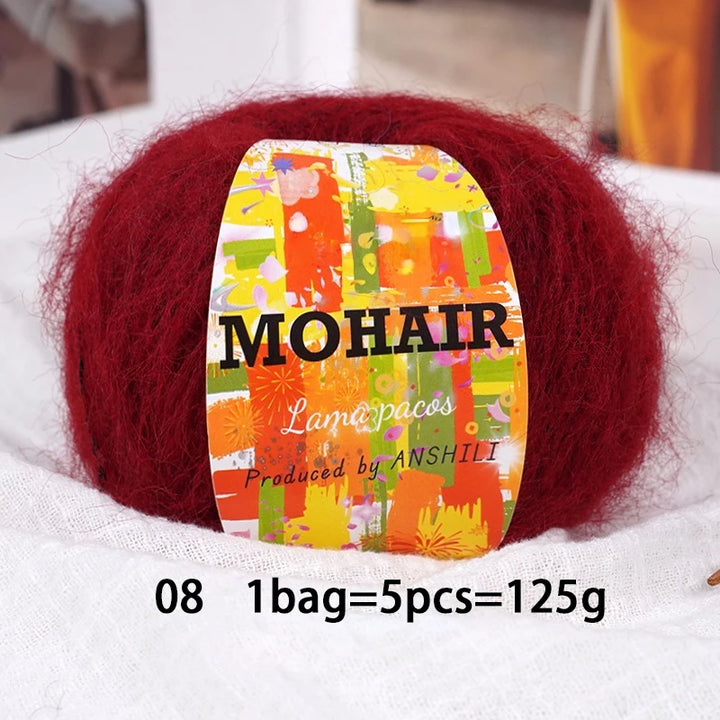 Colorful Long-Haired Mohair Yarn – Gradient Dyed Soft Knitting Yarn for Sweaters, Scarves, Hats & DIY Crafts