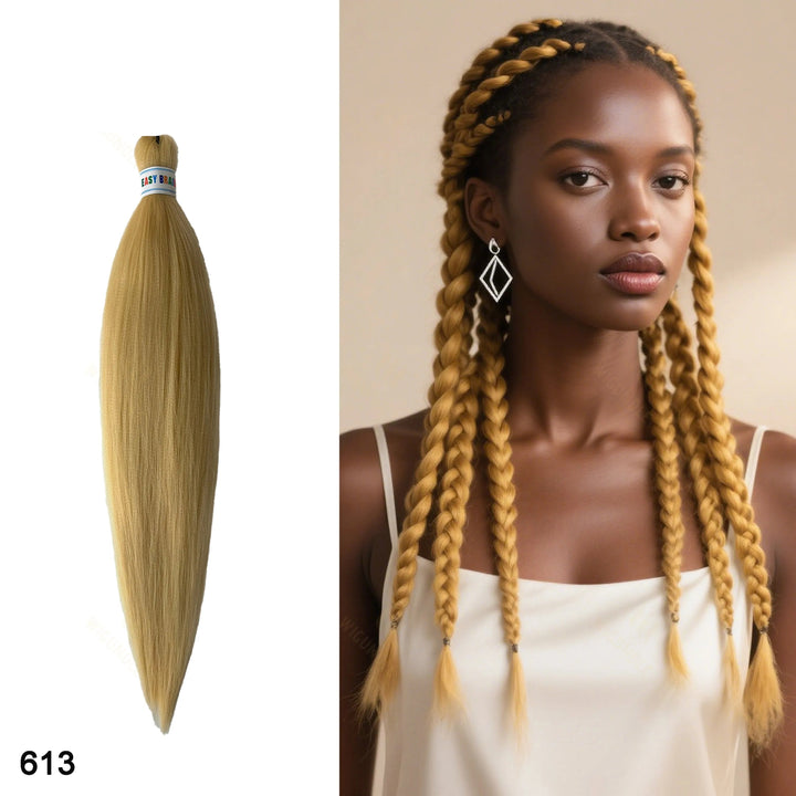 Blonde hair extension with a woman wearing braided hair