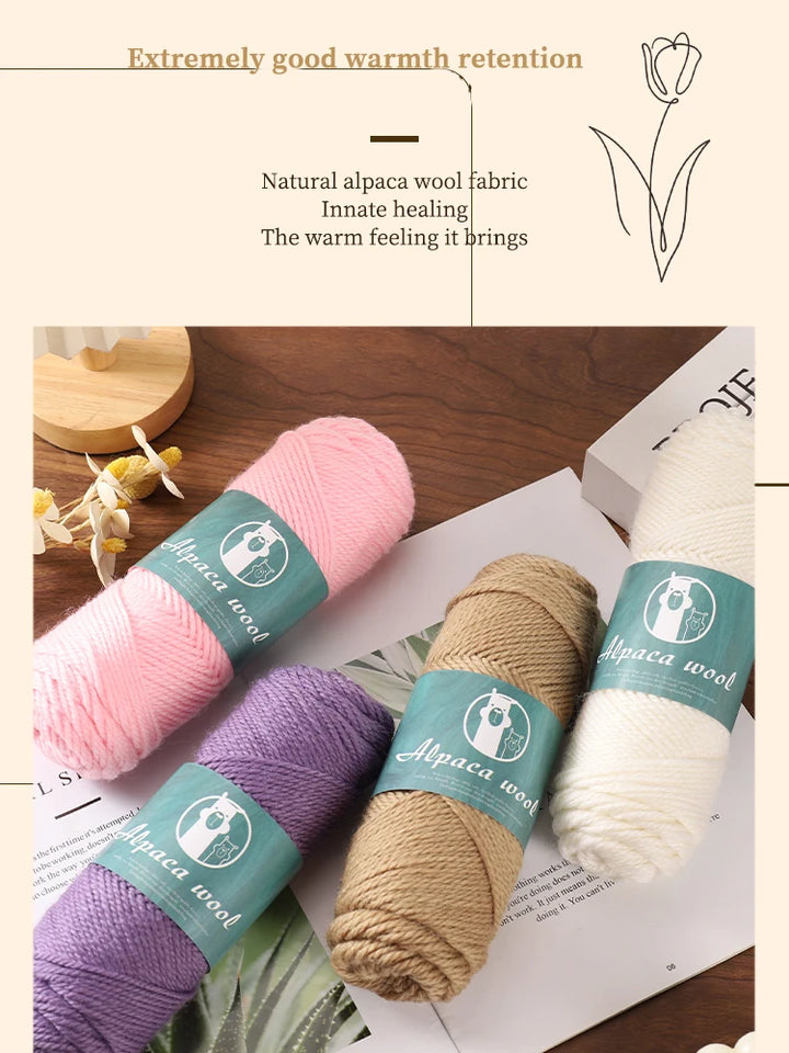 Alpaca Wool Boutique Yarn – 500g Thick Knitting Yarn Set (5 Pieces) for Sweaters, Scarves & Winter Wear