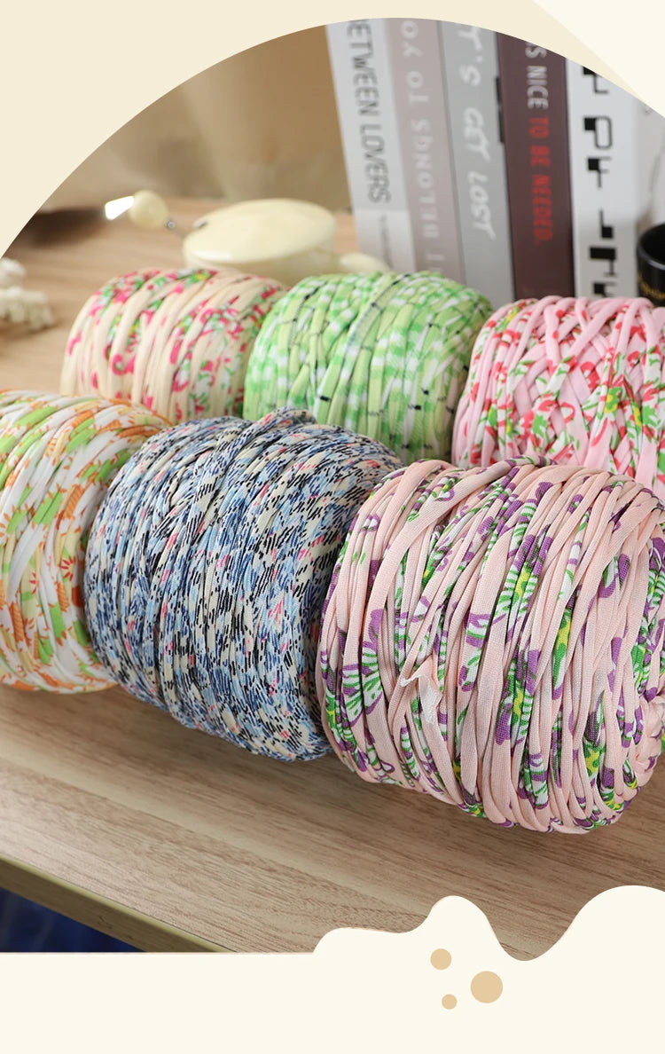 600g Large Polyester Fabric Yarn Set (2 Pieces) – Colorful Elastic Yarn for Bags, Slippers & DIY Crafts