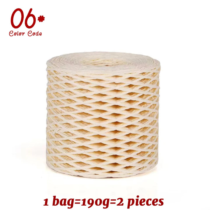 190g Bamboo Raffia Yarn (2 Skeins) – Straw Paper Crochet Yarn for Summer Hats, Bags & DIY Crafts