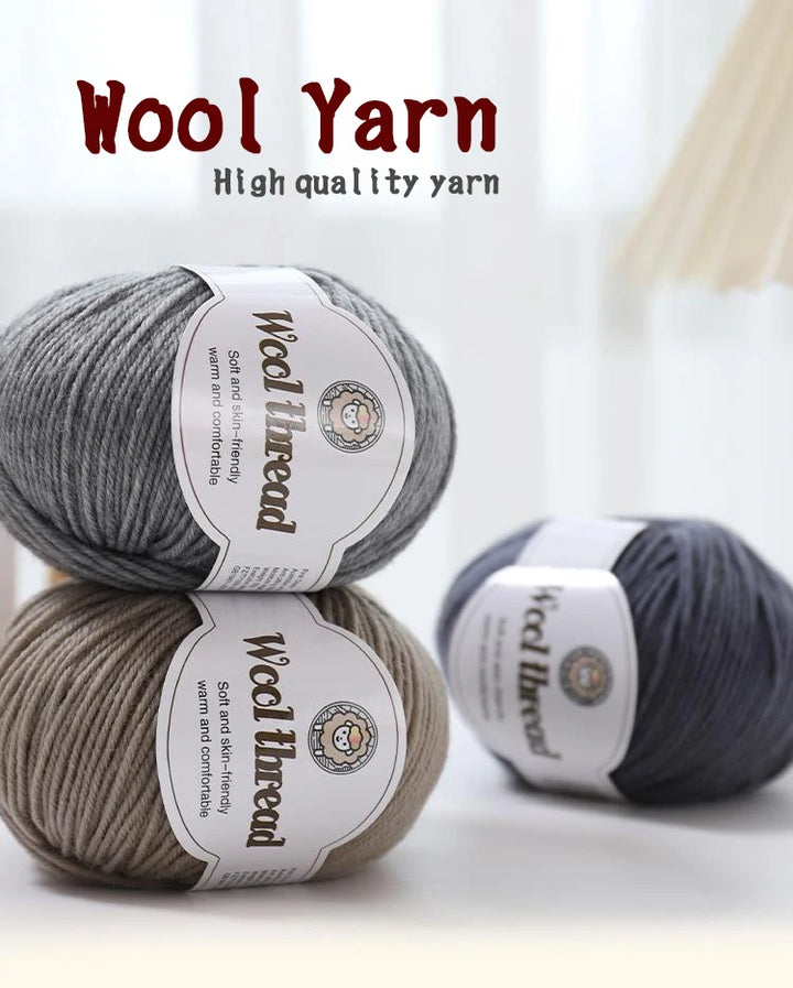 500g Fine Wool Knitting Yarn – Soft Handmade Yarn for Sweaters, Scarves, Hats & DIY Crafts (10 Skeins)