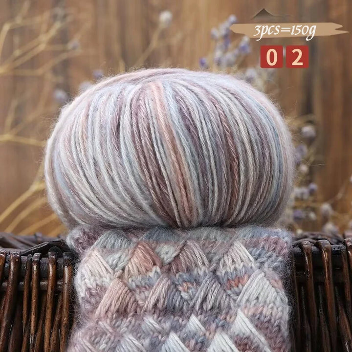 150g Camouflage Cotton Yarn – Medium-Thick Combed Yarn for Knitting & Crochet (3 Pieces/Pack)