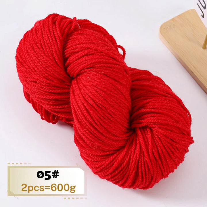 600g Thick Alpaca Wool Yarn Set (2 Pieces) – Premium Knitting Yarn for Sweaters, Scarves, Hats & DIY Crafts