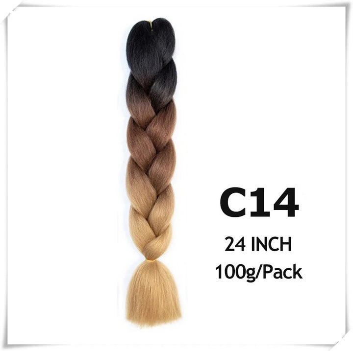 Pre-Stretched Jumbo Braiding Hair – 24 Inch Ombre Purple Synthetic Crochet Extensions for Women