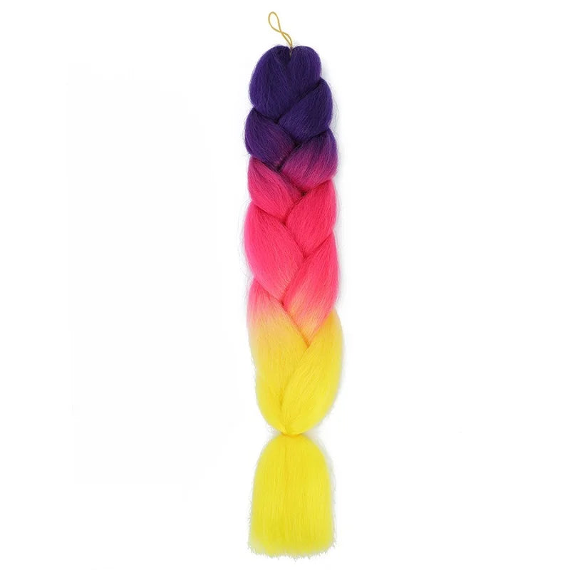 Synthetic 24 Inch Jumbo Braiding Hair – Afro Ombre Yaki Straight Crochet & Box Braids