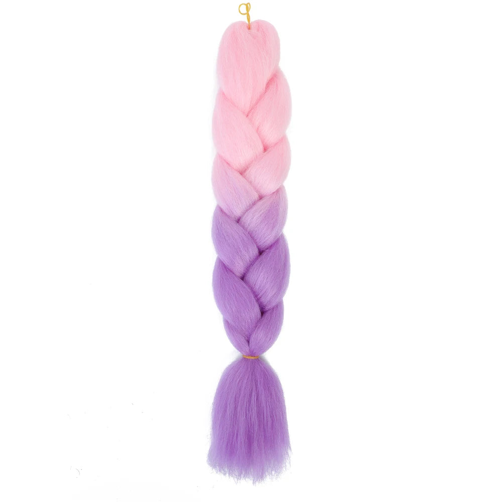 24 Inch Jumbo Braids Extensions – Synthetic Afro Ombre Kanekalon Hair for Children