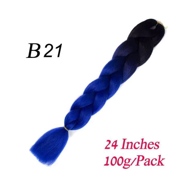 24 Inch Pre-Stretched Jumbo Braiding Hair – Synthetic Kanekalon Extensions for African Braids (100g) 444