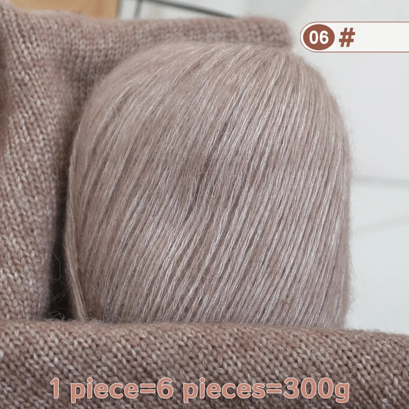 300g High-Quality Cashmere Yarn – Lightweight Multi-Color Yarn for Sweaters, Jackets, Scarves & Hats (6pcs Pack)