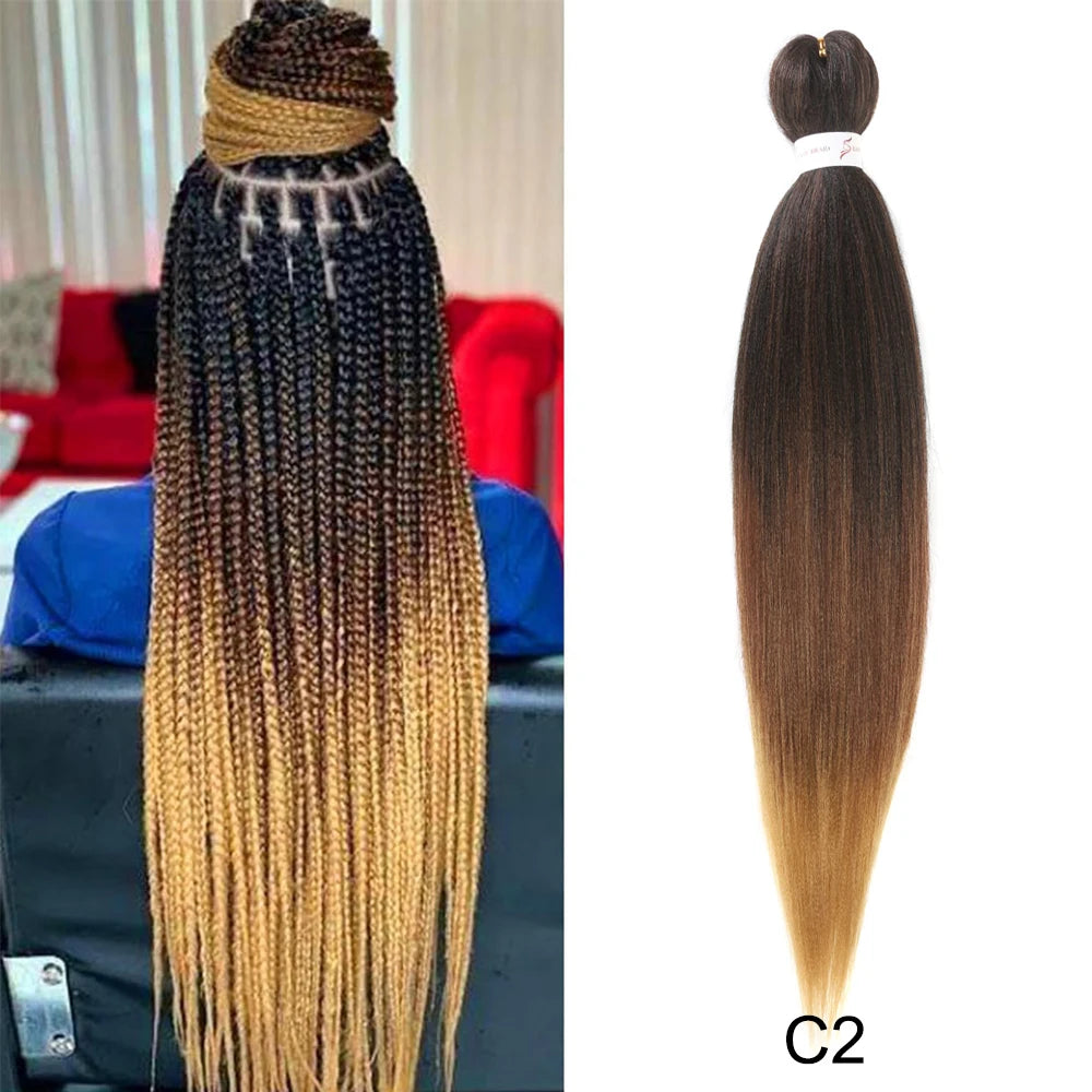 26 Inch Pre-Stretched Braiding Hair – Xpression-Style Smooth Yaki Straight Synthetic Extensions