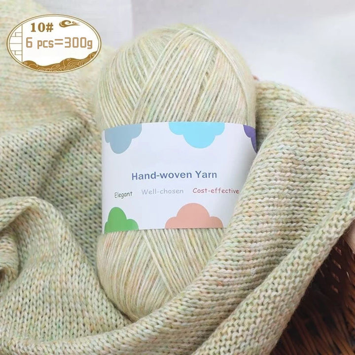 300g Colorful Bamboo Fiber Mohair Yarn Set (6 Pieces) – Soft Knitting Yarn for Sweaters, Scarves, Hats & Shawls