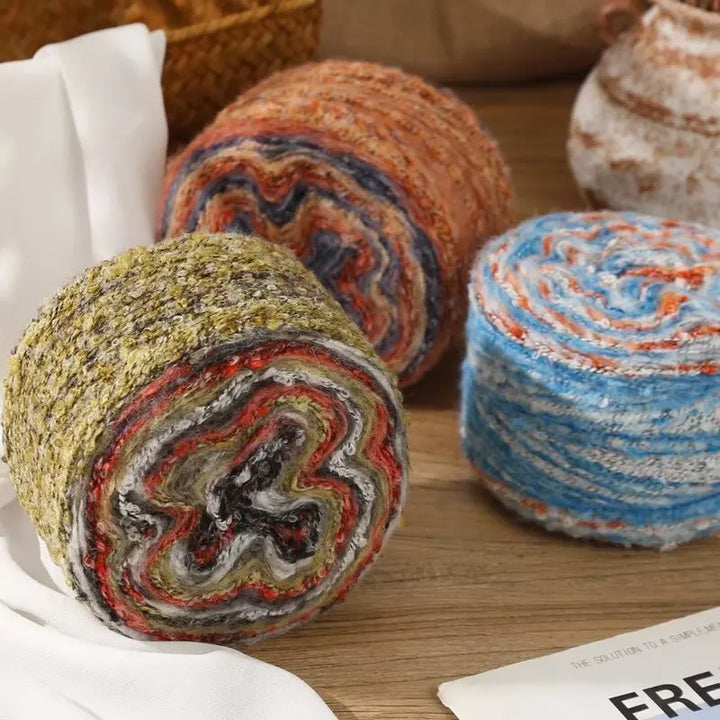 200g Oil Painting Gradient Mohair Wool Yarn (2 Pieces) – Colorful Rainbow Yarn for Sweaters, Coats, Hats & Scarves