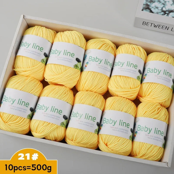 500g Soft Medium-Thick Knitting Yarn Set (10 Pieces) – Cozy Yarn for Sweaters, Hats, Scarves & Crochet Projects