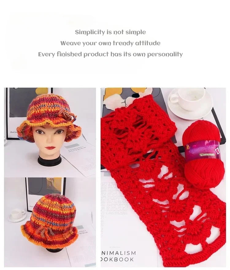 300g Gradient Long-Section Dyed Wool Yarn Set (3 Pieces) – Soft Hand-Knitting Yarn for Sweaters, Shawls, Hats & Scarves